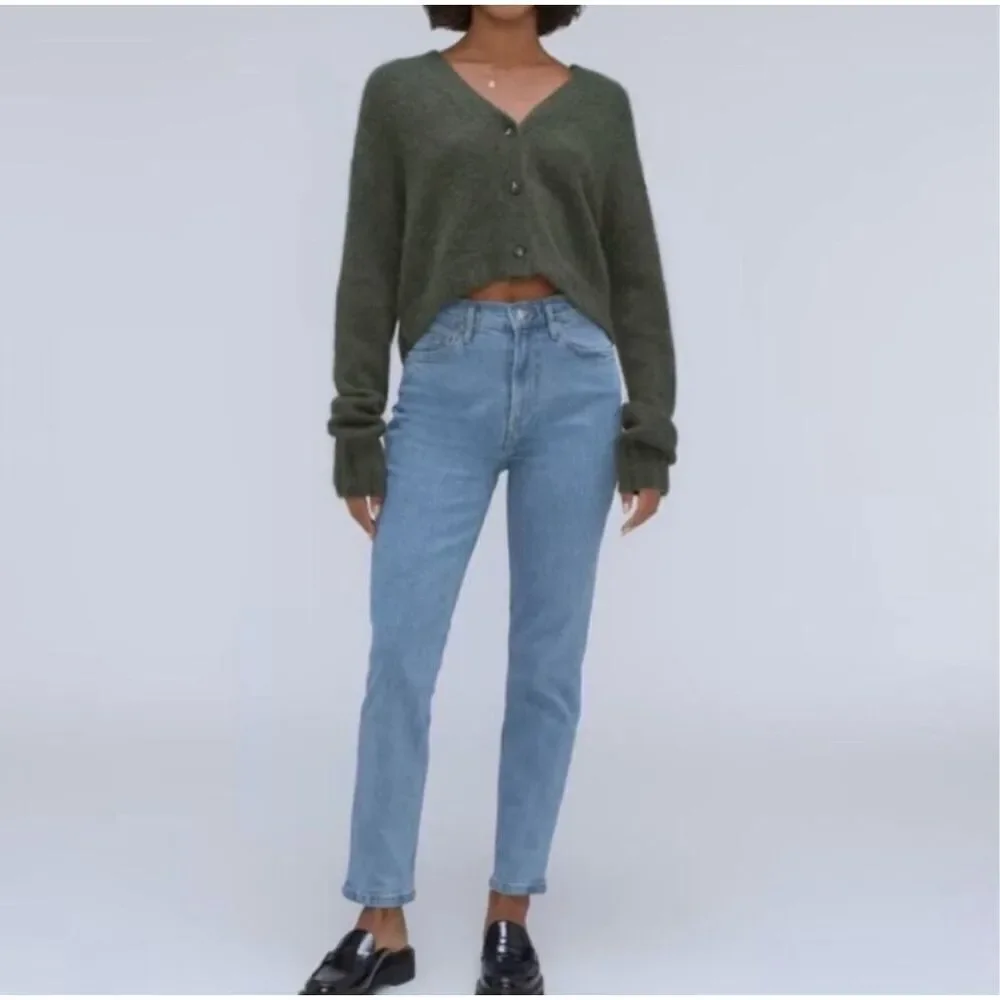 Everlane The Original Cheeky Jean  Crop Ankle Cotton High Waisted Size 23